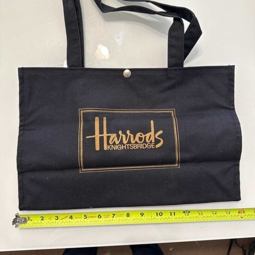 Vintage Harrods Knightsbridge black canvas tote bag #luxury #bag